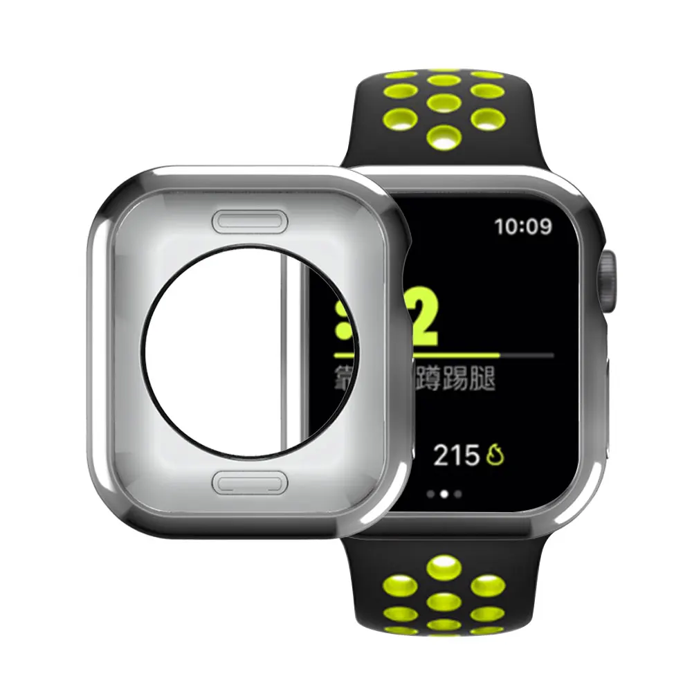 Чехол для Apple watch 4 Case 44 мм 40 мм iwatch series 4 5 покрытием ТПУ Защитная крышка Силиконовая соска защитный чехол