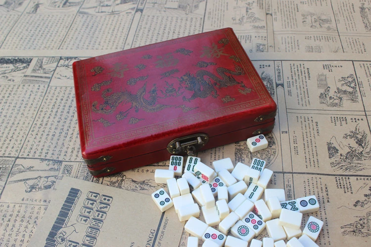 Горячие Ретро маджонг портативный складной деревянный Boxe Majiang набор настольная игра Mah-jong путешествия доска Игра Домашние развлечения