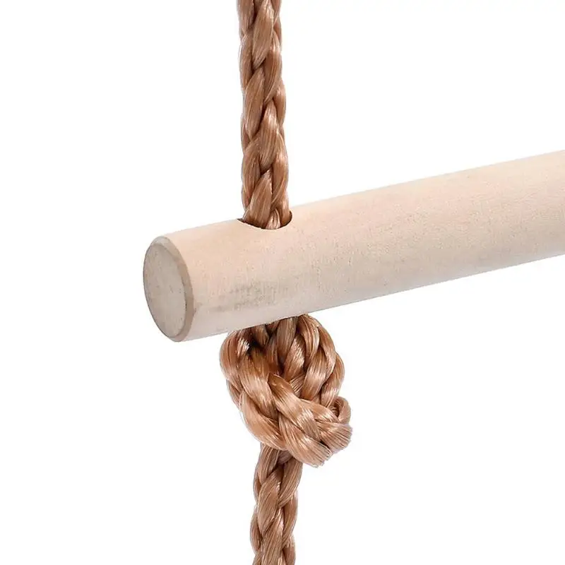 Wooden Rope Ladder Multi Rungs Safe Sports Rope Swing Swivel Rotary Connector Tools Children Activity Climbing Game Toys