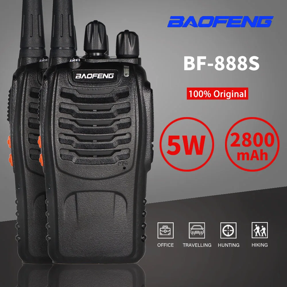 2 шт Baofeng BF-888S Walkie Talkie BF888s двухстороннее радио 5 Вт UHF 400-470 МГц Comunicador передатчик приемопередатчик 1-5 км Диапазон разговора