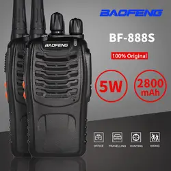 2 шт. Baofeng BF-888S портативная рация BF888s двухстороннее радио 5 Вт UHF 400-470 МГц коммуникатор передатчик трансивер 1-5 км дальность действия