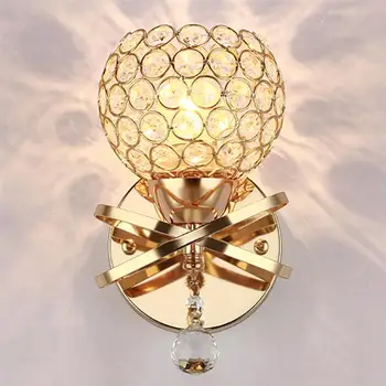 

Simple Warm Bedroom Bedside Wall Lamp Curved Tube Crystal Wall Lamp Restaurant Living Room Aisle Light Wall Lamp(Golden)