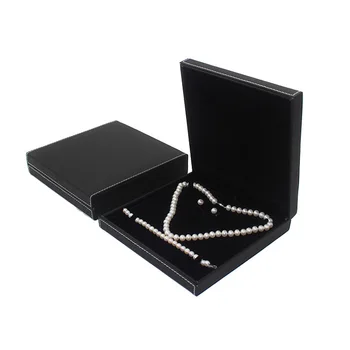 

19x19x5cm PU Leather Velvet Jewelry Earring Necklace Gift box for Jewerlley Set Display Storage Case