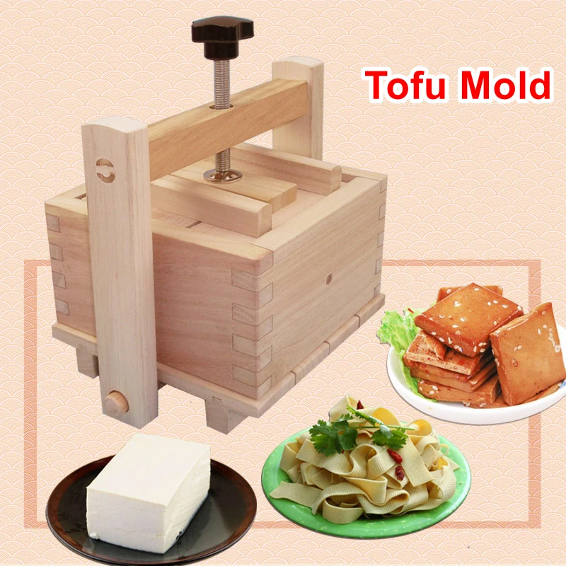 2021 Homemade Wooden Tofu Press Mould Set DIY Cheese Tofu Mold Soybean