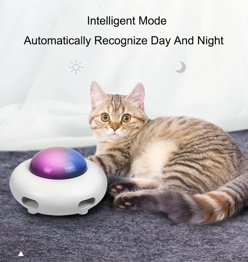 Pet Kitty Lake Blue Pawaboo Interactive Cat Toys Automatic Cat Exercise Teaser Toy with 3 Replacement Rotating Feathers Automatic Electronic Rotating Teaser Kitten Toy for Indoor Cats