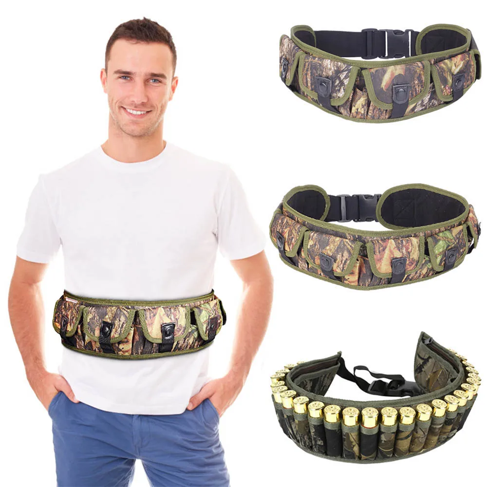 Tactical 15/25/28 Rounds Ammo Shell Holder Belt 12/20 Gauge Ammo Pouch