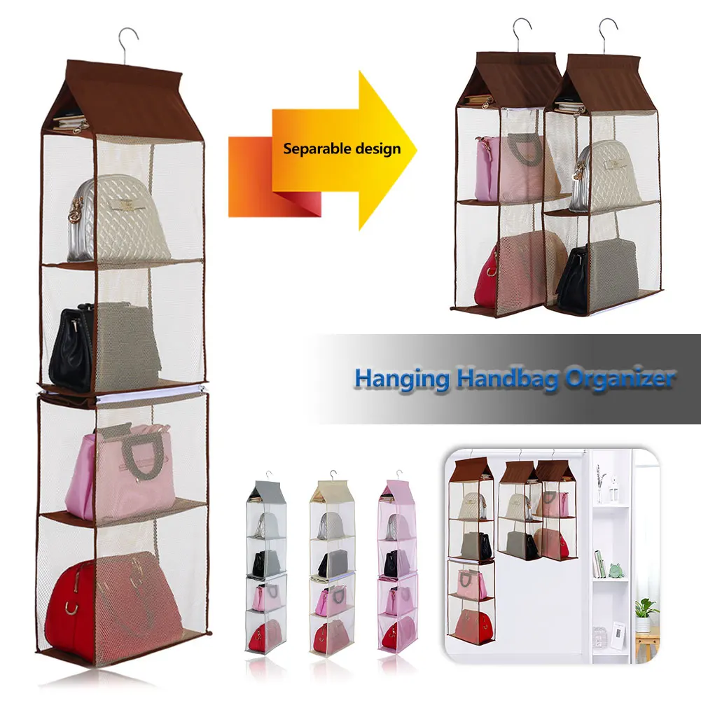 4 карманная подвесная сумка Органайзер для шкафа прозрачная хранения дверная