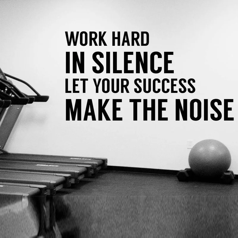 Наклейка на стену с надписью Work Hard In тишина | Дом и сад