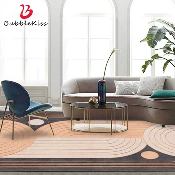 

Bubble Kiss Simple Style Carpet Orange Curved Lines Living Room Large Rugs Modern Home Carpets Bedroom Decor Foldable Area Rug