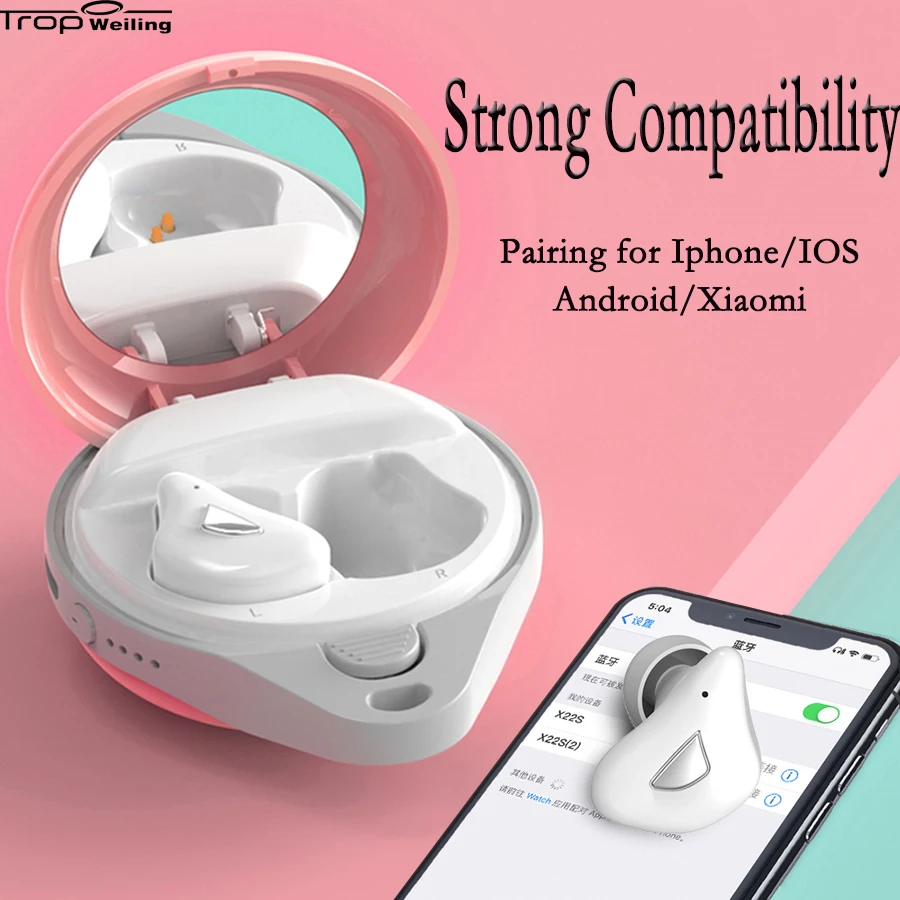 Светодиодные bluetooth наушники Trop Weiling для макияжа мини Tws Спортивная гарнитура с