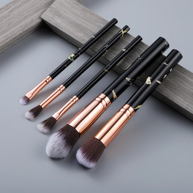 FLD 5/15Pcs Makeup Brushes Tool Set Cosmetic Powder Eye Shadow Foundation Blush Blending Beauty Make Up Brush Maquiagem 5pcs black