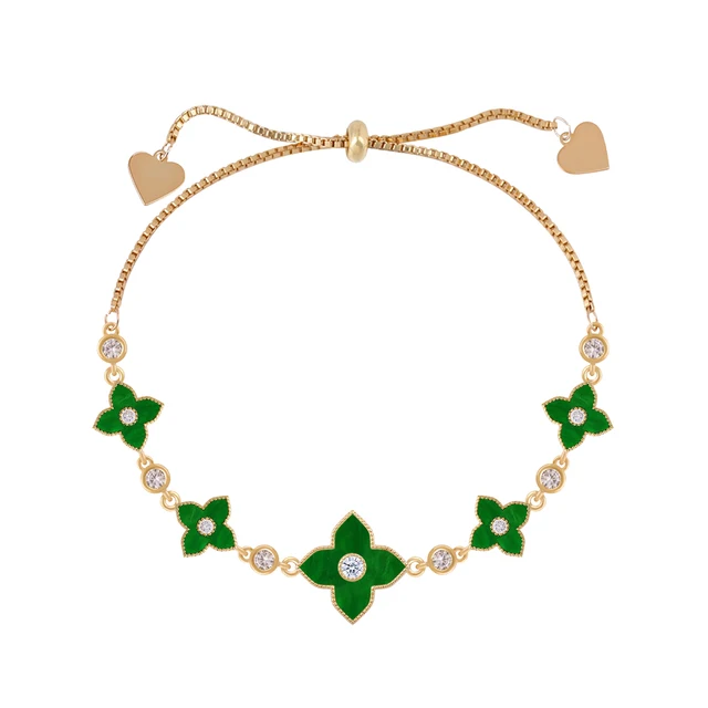 OYB new Korean style four-leaf clover zircon bracelet ladies fashion classic bracelet four-leaf flower jewelry number 21