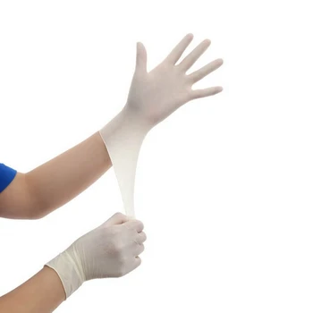 

50pairs Disposable Powder-Free Latex Protective Gloves Thickened Industrial Dental White Rubber Latex Gloves