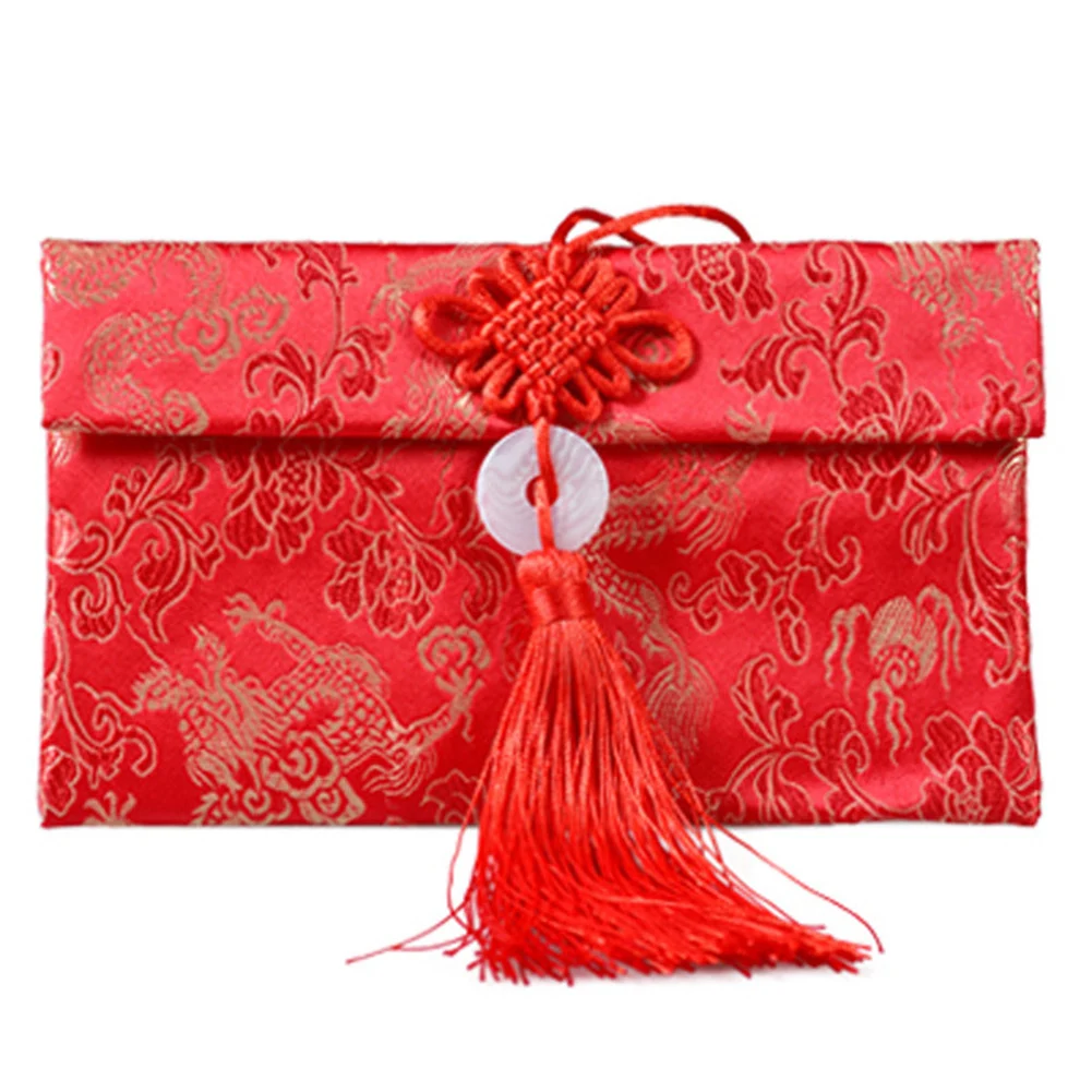 Red Envelope año nuevo chino Borla Brocade Dinero Bolsa Paquete Festival de Primavera 