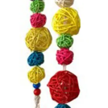 

Chicken Stand Swing Hanging Parrot Toys with Decorative Beads Chewing String R7RC