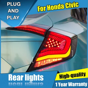 

Car Styling LED Tail Lamp for Honda Civic Taillight assembly 2016-2019 for Civic Rear Light DRL+Turn Signal light with 2pcs.