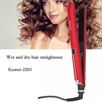 

Kemei 2055 hair straightener flat iron Professional LED Display Wet and dry Hair Curler Irons plancha de pelo