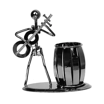 

Metal Wrought Iron Music Player Musician Pen Pencil Holder Desktop Storage Pot