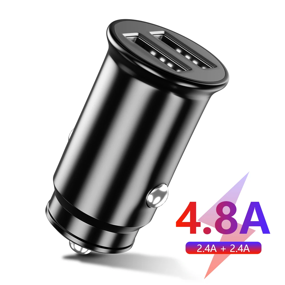 Автомобильное зарядное устройство USB ioseaks 4.8A для samsung S10 Xiaomi Redmi Note 7 для iPhone XR XS 8 Mini USB автомобильный адаптер зарядного устройства для телефона в автомобиле - Тип штекера: 5V 4.8A