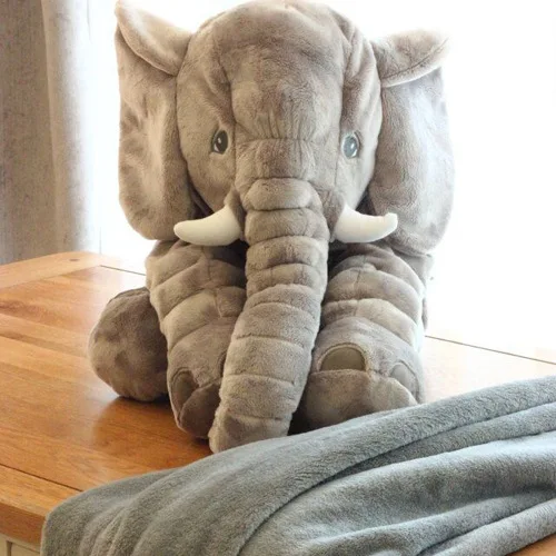 

INS Color Elephant Pillow Plush Toy Doll Blanket Dual Purpose Baby Pacify to Sleep with Doll Nap Blanket
