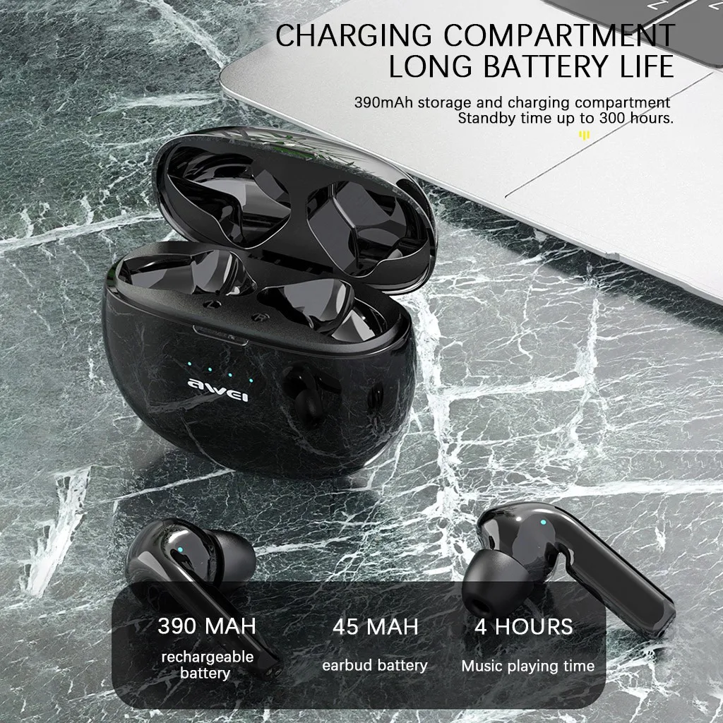 Наушники вкладыши Awei True Беспроводной Bluetooth 5 0 In ear Tws с Hi Fi Портативный Прямая