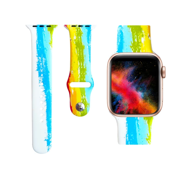 Akatsuki Sun-flower Cactus Akira For iwatch Apple Watch Strap Silicone Band Replacement 38mm 40mm 42mm 44mm Series 3 4 5 6 7 SE 12