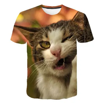 

Summer 3D t shirt men Print Animal Men/Women 2020 Newst kitten Print Funny cat Short Sleeve plain t shirt 3D design Tshirt Male