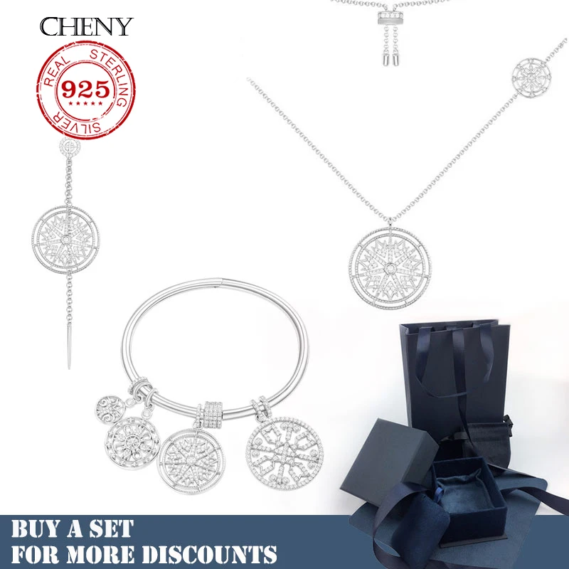 

cheny s925 sterling silver snowflake totem monaco fashion luxury jewelry set decoration for women wife girlfriend gift Original