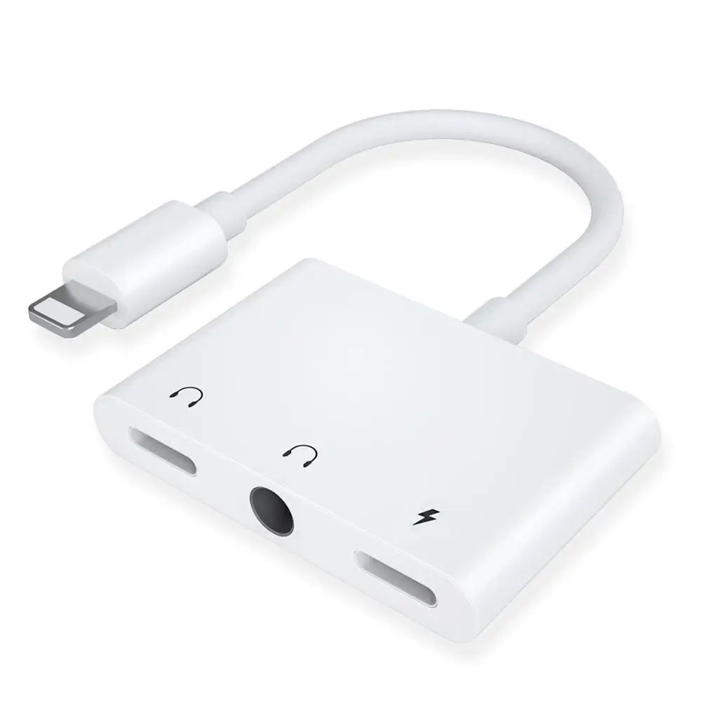 Adapter Lighting to 3 5mm Jack 3 in 1 Audio and Charge Headphone Splitter for Phone 11 11 Pro XS XS Max XR X 8 7