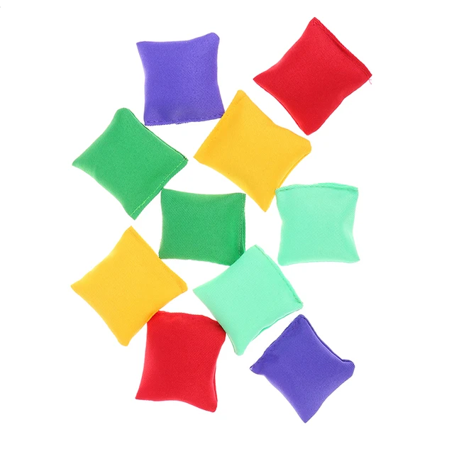 10pcs/lot Colorful Mini Kid Throwing Sandbags Toys Classic Bean Bag Juggling Balls Set Children Outdoor Sport Toy 1