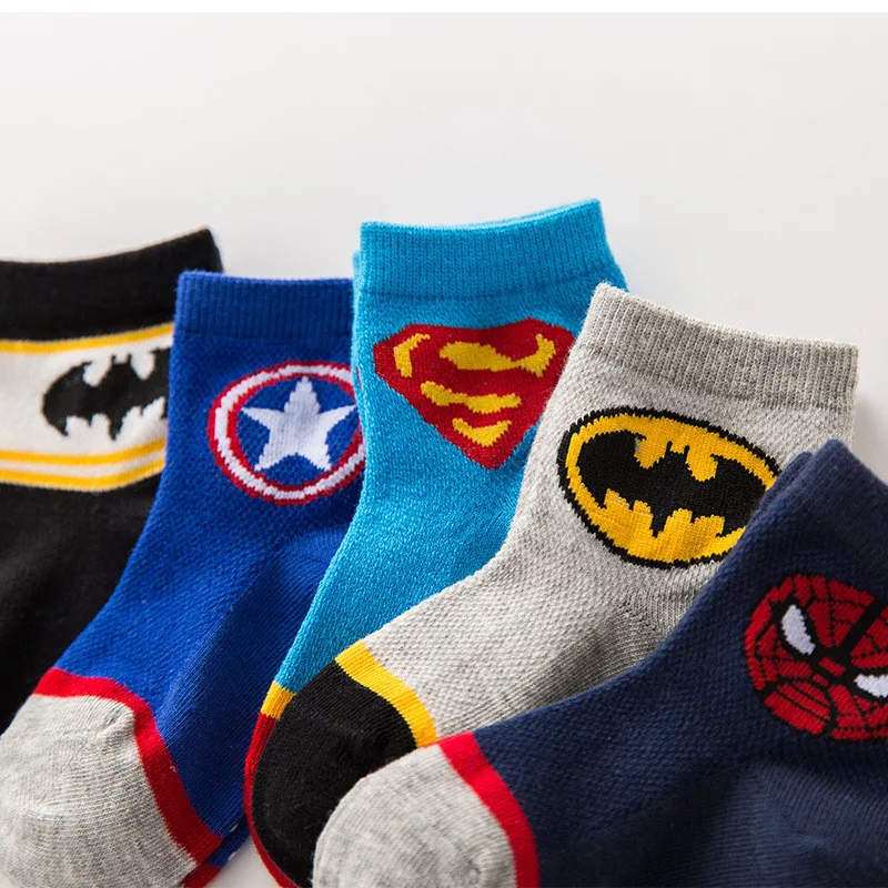Флеш-накопителей “Мстители” Носки для маленьких мальчиков спортивные хлопковые носки для детей детские носки Спайдермен, Супермен, Бэтмен детская Футбол баскетбольные Носки