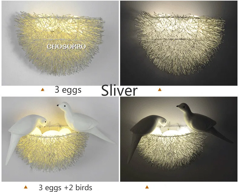 Птичье гнездо светодиодный настенный светильник Детская Спальня Кабинет Ресторан украшение новинка настенный светильник