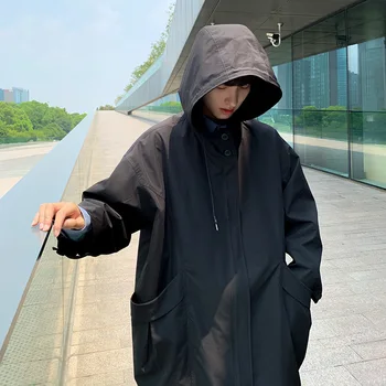 

2019 Autumn And Winter Clothing New Plus Velvet Korean Version Of The Loose Hooded Long Casual Windbreaker