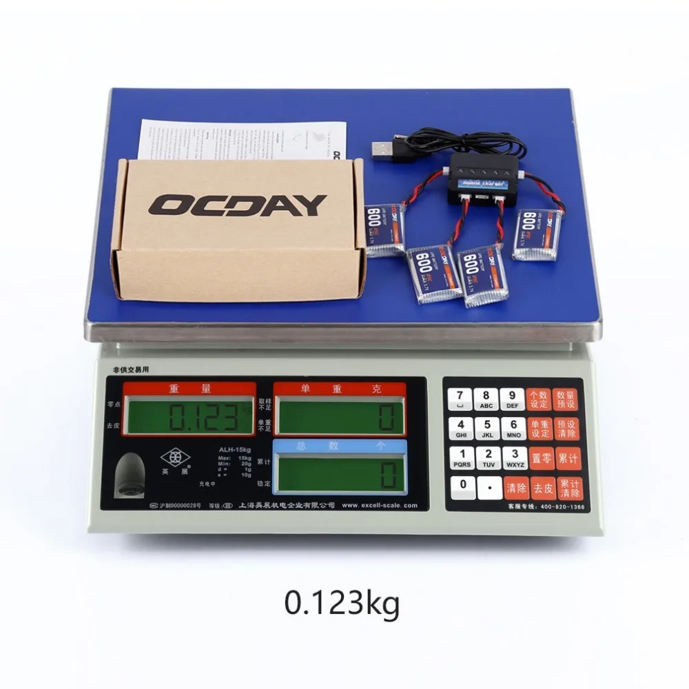 4 шт. OCDAY 3,7 V 600 мА/ч, 25C 1S1P 2.22WH Батарея+ 5-портовый Зарядное устройство для Syma X5C X5SW X5SC/для Cheerson CX-30