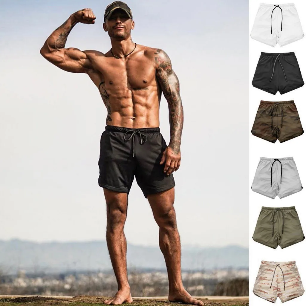 

1 PC Men Pants Spring Summer Men Fitness Causal Slim Fit Sport Solid color Shorts Pants Polyester Shorts Pants L0916