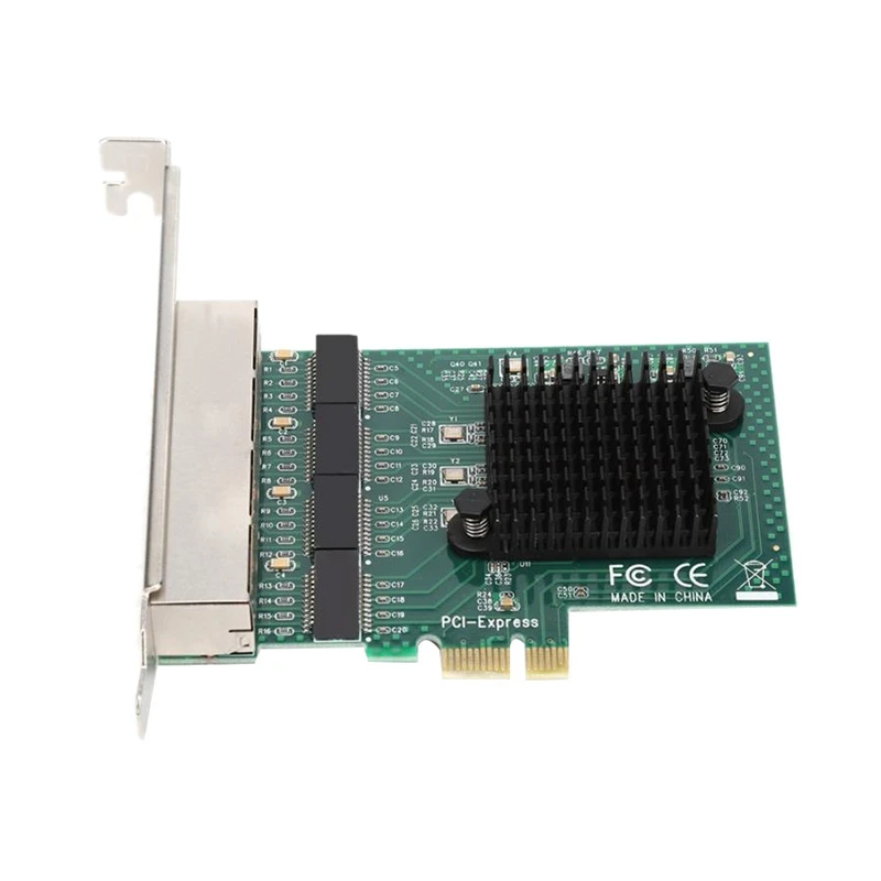 8104-T4 PCI-E 4 Port Gigabit Network Card Server 4xRTL8111G Main Control Chip
