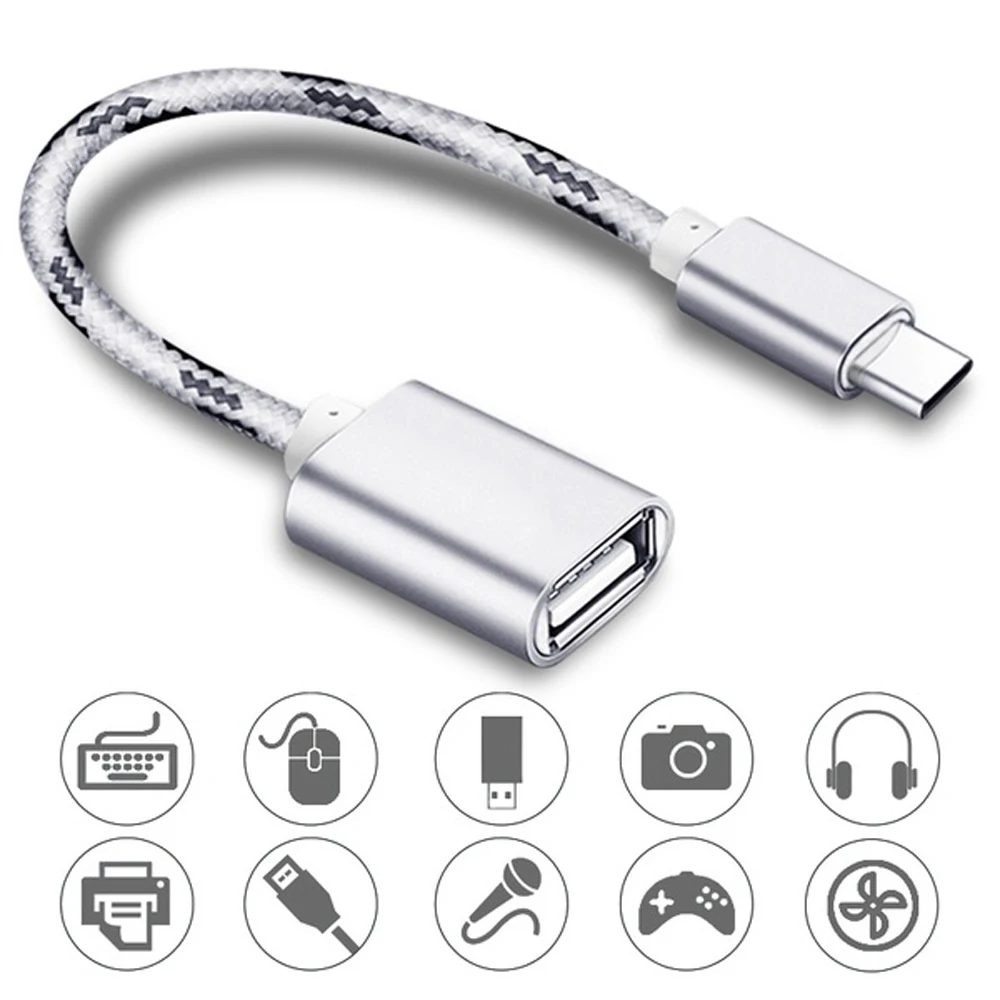 USB3.1 OTG Кабель-адаптер type-C Micro USB варианты папа-USB гнездовой разъем нейлоновый плетеный шнур на ходу usb type C адаптер