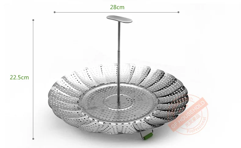 Cross Border 11-Inch Stainless Steel Folding Steamer Extendable Steamer Steaming Rack Retractable Folding Set