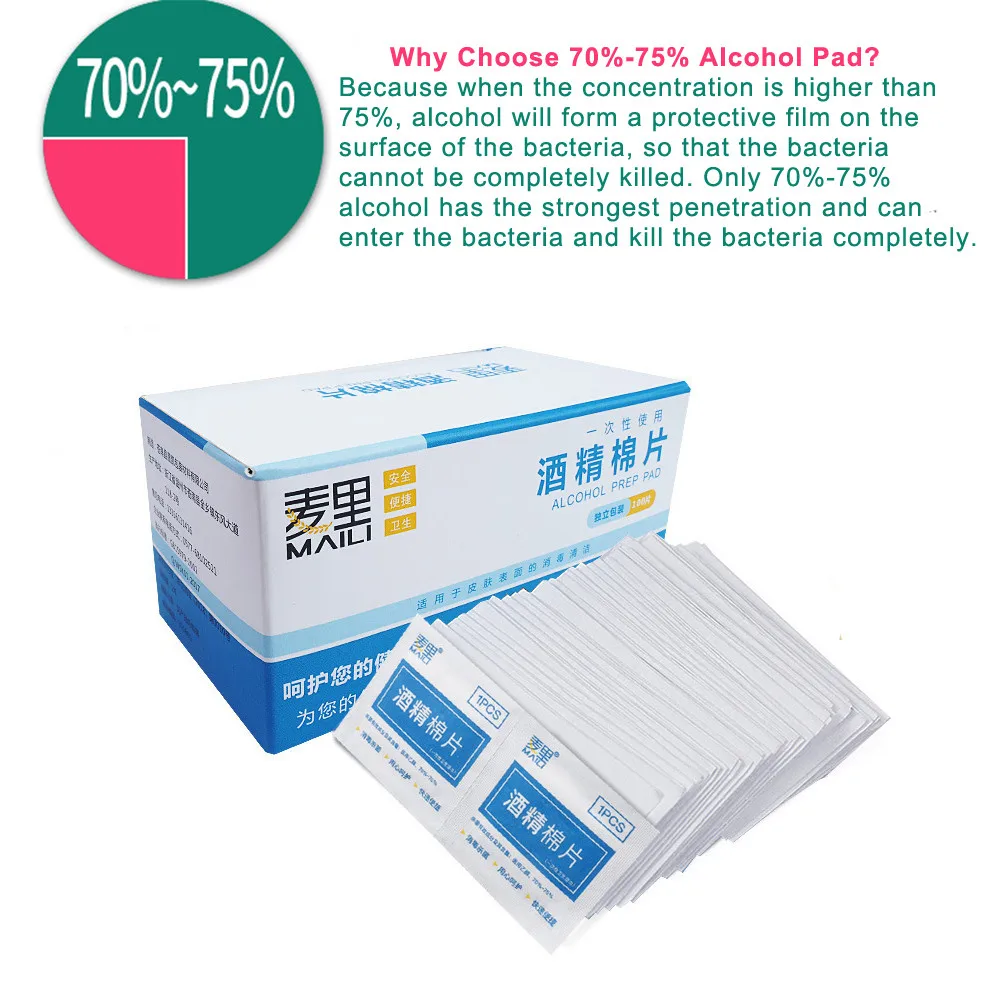 100pcslot Alcohol Prep Swap Pad Wet Wipe For Antiseptic Skin Cleaning Care Jewelry Mobile Phone Glasses Clean Tool Alcohol Pads (11)