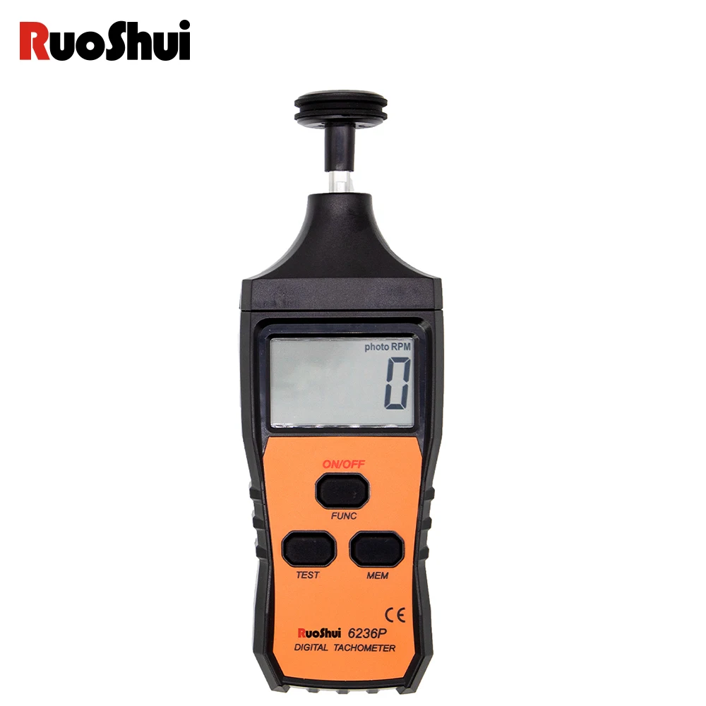 

RuoShui Digital Tachometer Non-Contact Rotational Speed Meter Contact Motor RPM Laser Tester Tach Tool Photoelectric Speedometer