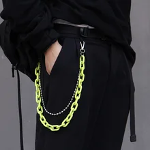 Панк хип-хоп цепочка для штанов, уличный крутой шикарный стиль для мужчин и женщин, акриловая цепочка для брюк, ювелирные изделия, брелки, модные ювелирные изделия