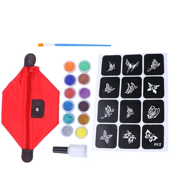 

1 Set Tattoo Kit Cool Pretty Colorful Glitter Tattoo Accessories Body Art Tattoo Supplies for Women