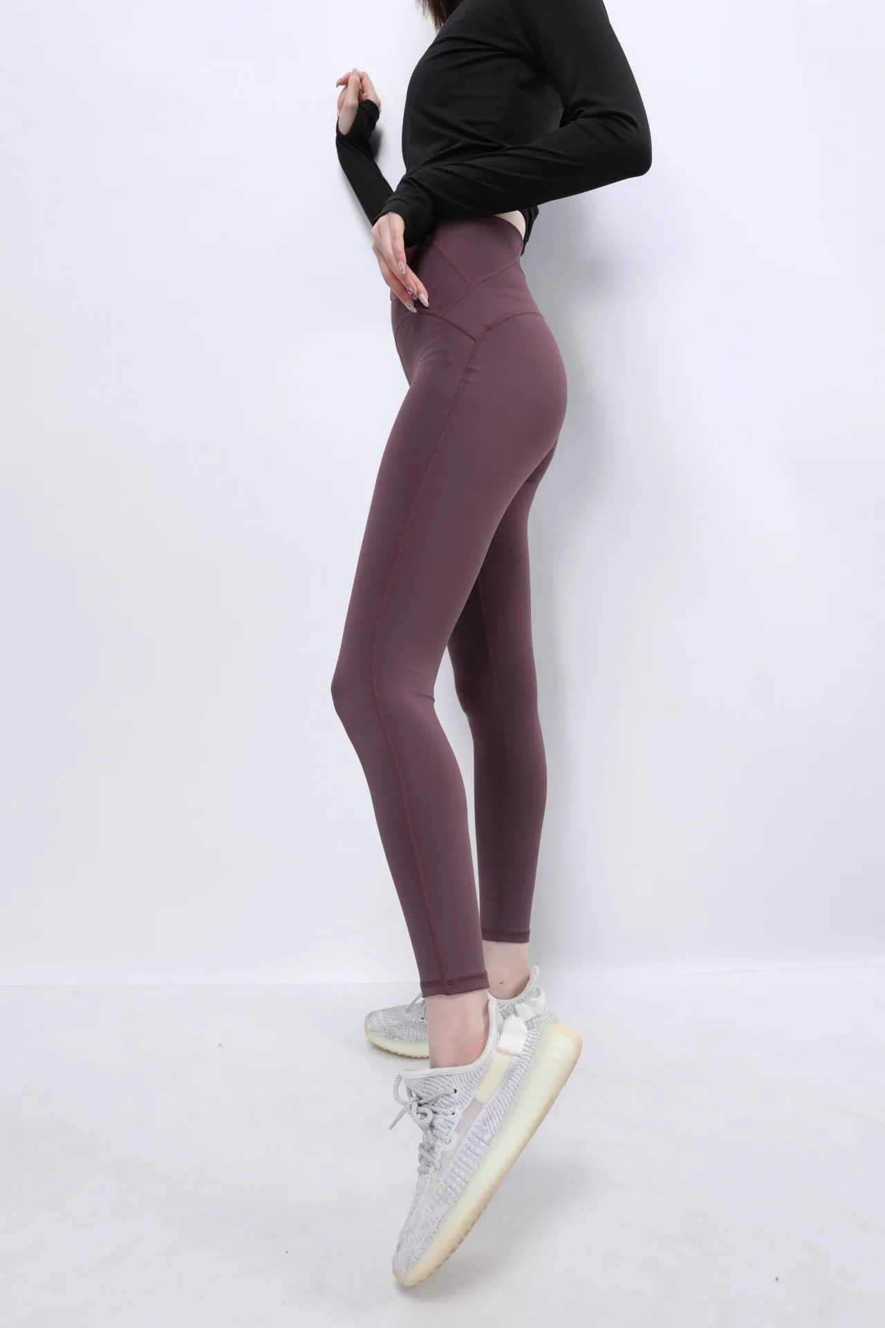 Dark purple Peatacle женские штаны для йоги, высокая талия, для спортзала, для пробежек, для женщин, для фитнеса, для резинки, для ягодиц, женские черные леггинсы для девушек - Цвет: Dark purple