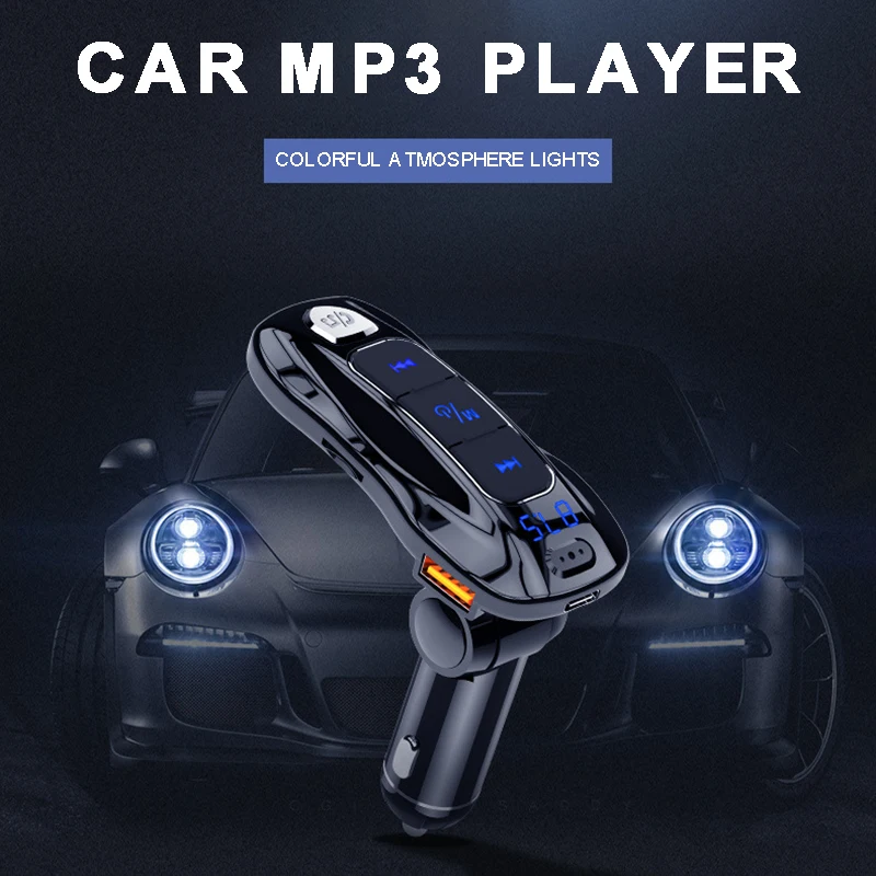 

Mayitr 1pc High Quality Wireless Car FM Transmitter Portable PD3.0 Fast Charging Dual USB Cars Charger MP3 Player