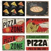 Pizza Zone Tin Sign Plaque Metal Vintage Metal Sign Wall Decor for Cafe Bistro Restaurant Pizza Zone Decorative Metal Plate ► Photo 3/6