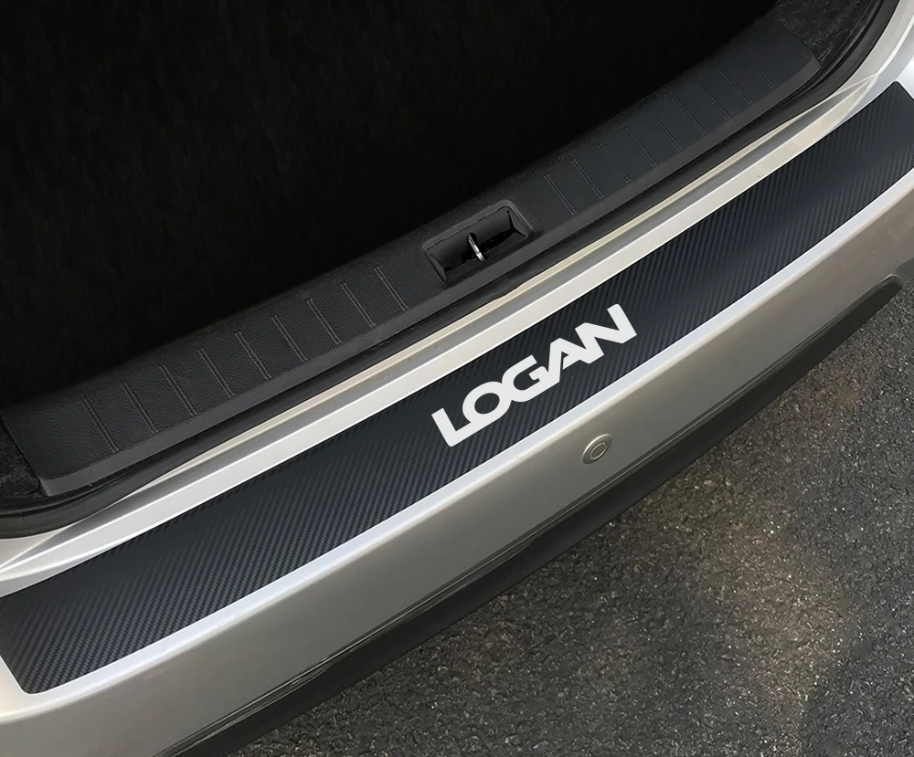 Car Trunk Guard Plate Rear Bumper Protect Sticker For Renault Dacia Logan Auto Carbon Fiber Protector Car Decoration Accessories (1)