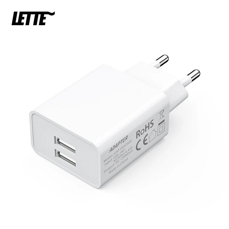 5V2A двойной порт USB зарядное устройство адаптер CE/RoHS сертификация ЕС Порт