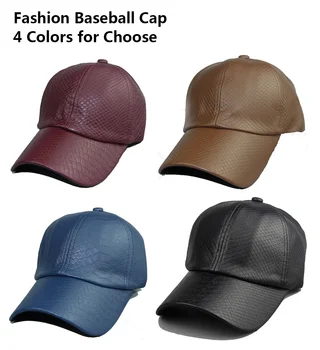 

Men''s Women Faux Leather Baseball Hat Plain Adjustable Sports Trucker Casual Cap