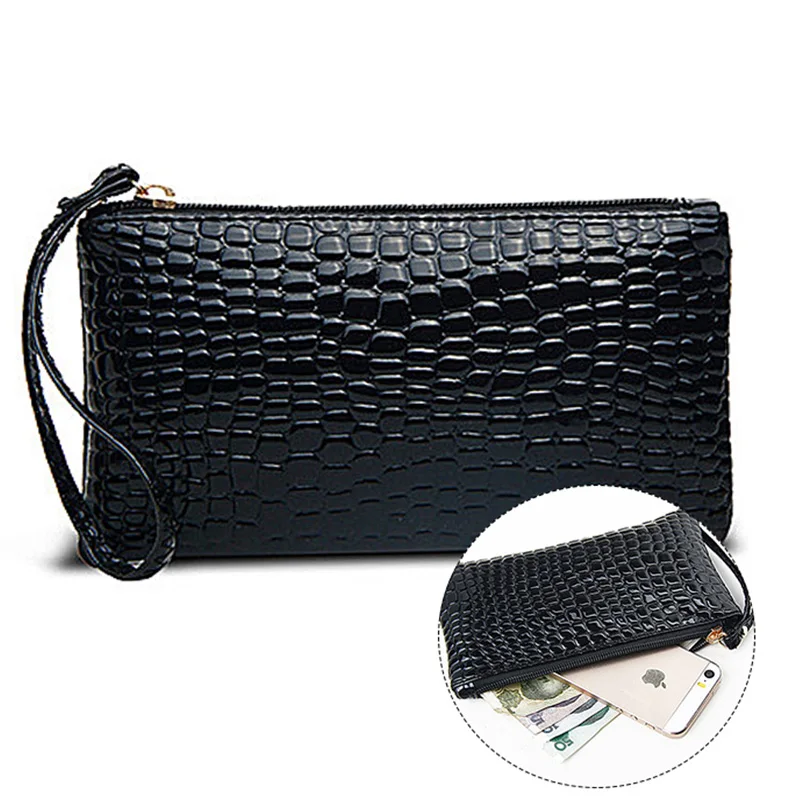 

MINOFIOUS New Fashion Women Genuine Leather Wallets Simple Long Solid Card Holder Clutch Bag Ladies Purses Zipper Cards Wallet