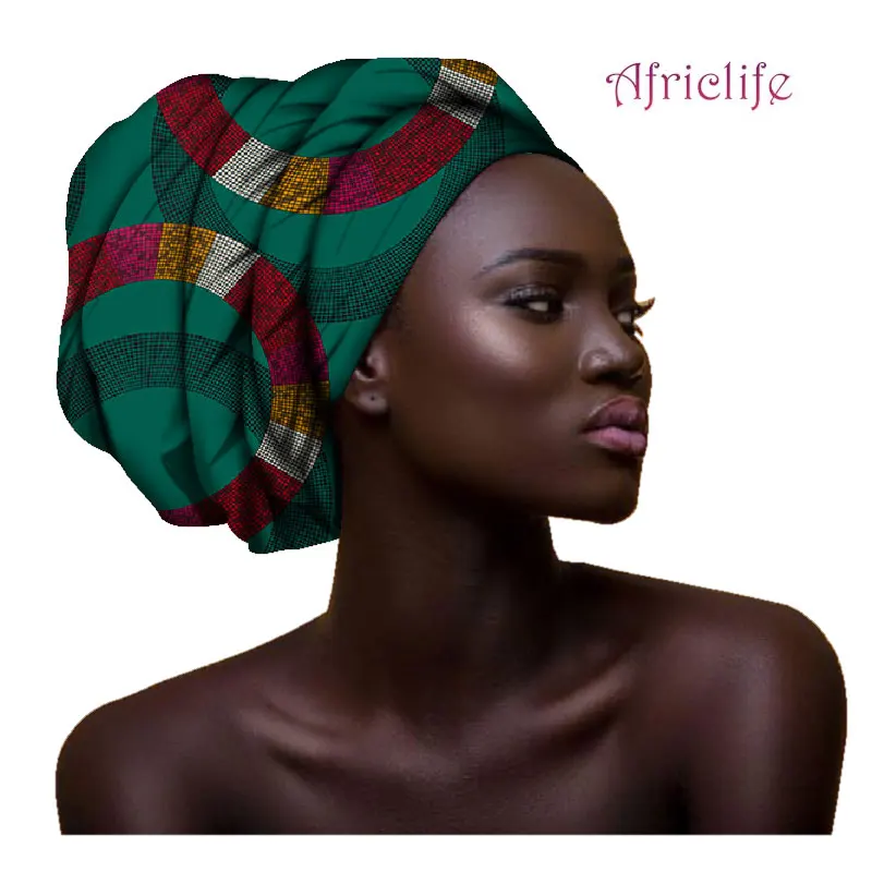 March Clothong вспомогательный оголовье волос Bazin головной платок галстук шарф Высокое качество Африканский головной платок африканские шарфы AF003 - Цвет: 6